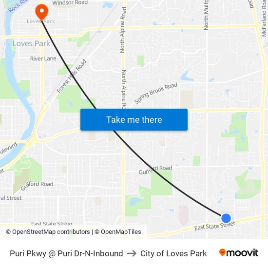 Puri Pkwy @ Puri Dr-N-Inbound to City of Loves Park map