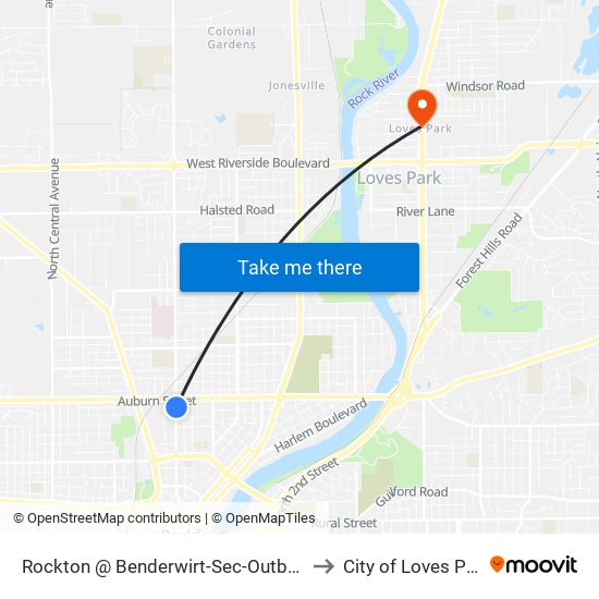 Rockton @ Benderwirt-Sec-Outbound to City of Loves Park map