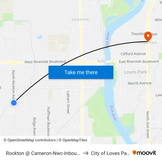 Rockton @ Cameron-Nwc-Inbound to City of Loves Park map