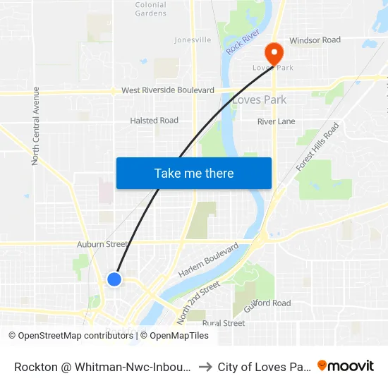 Rockton @ Whitman-Nwc-Inbound to City of Loves Park map