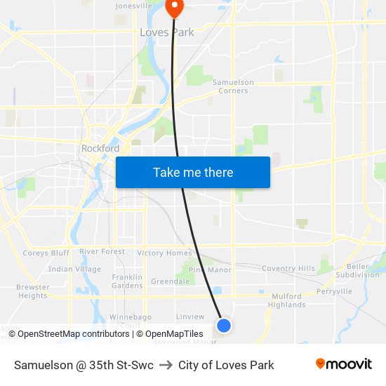 Samuelson @ 35th St-Swc to City of Loves Park map