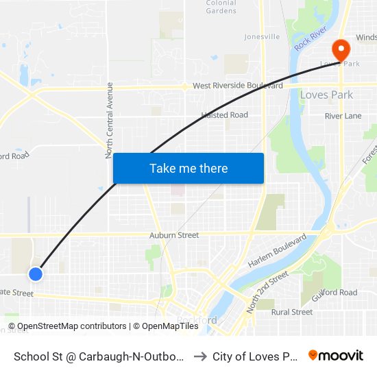 School St @ Carbaugh-N-Outbound to City of Loves Park map