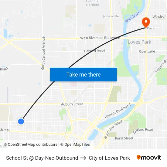 School St @ Day-Nec-Outbound to City of Loves Park map