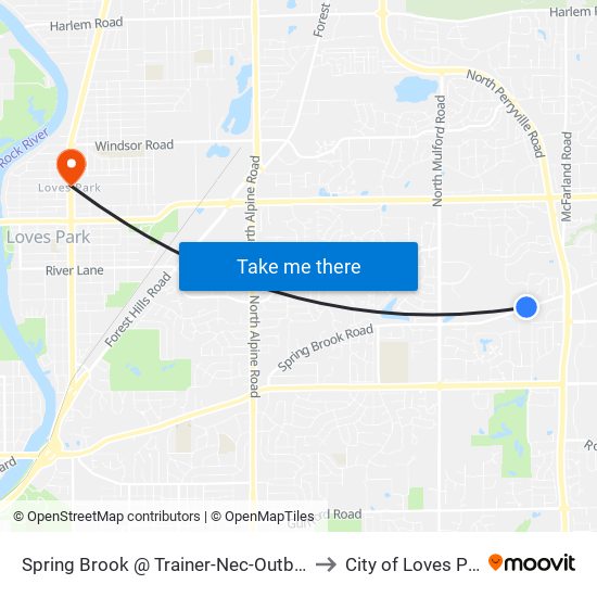 Spring Brook @ Trainer-Nec-Outbound to City of Loves Park map