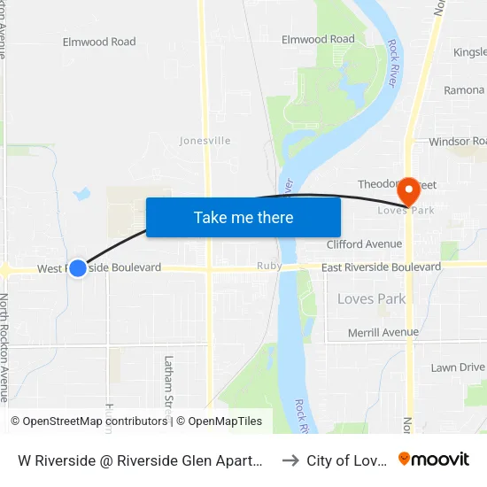 W Riverside @ Riverside Glen Apartments-Nec-Inbound to City of Loves Park map
