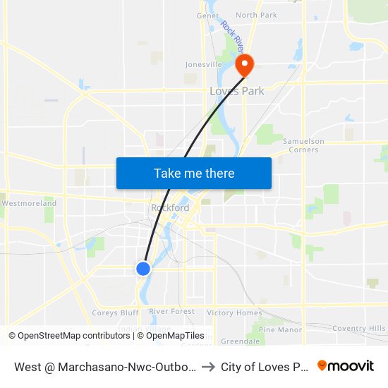 West @ Marchasano-Nwc-Outbound to City of Loves Park map