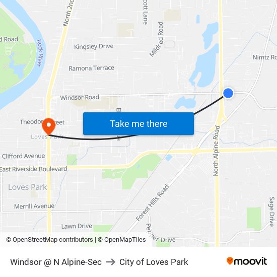 Windsor @ N Alpine-Sec to City of Loves Park map