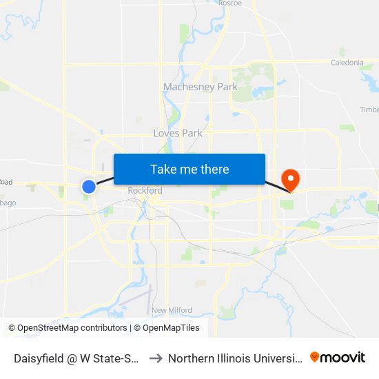 Daisyfield @ W State-Sec-Outbound to Northern Illinois University - Rockford map