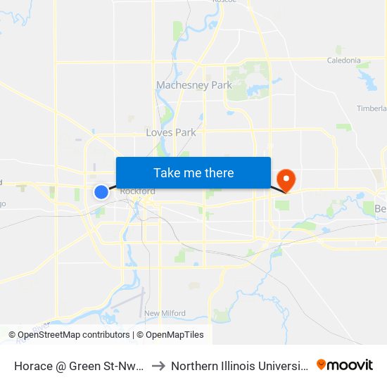 Horace  @ Green St-Nwc- Outbound to Northern Illinois University - Rockford map