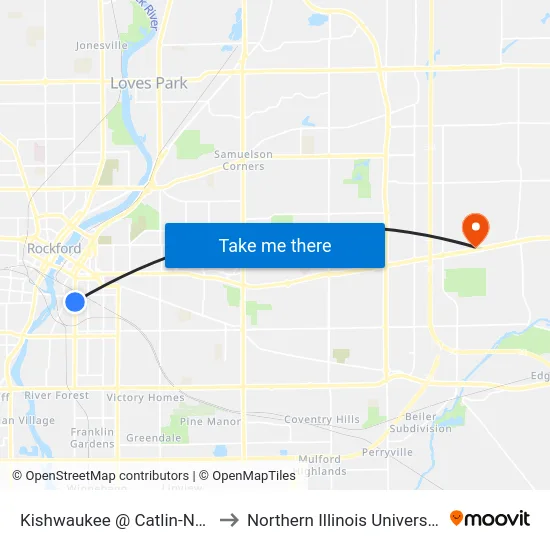 Kishwaukee @ Catlin-Nwc-Outbound to Northern Illinois University - Rockford map