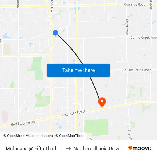 Mcfarland @ Fifth Third Bank-W-Inbound to Northern Illinois University - Rockford map