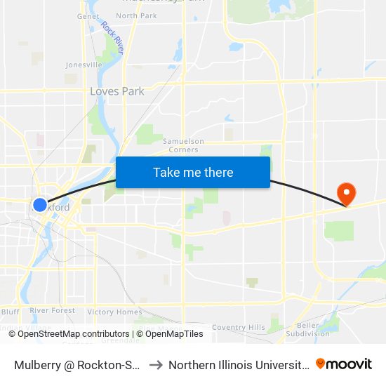 Mulberry @ Rockton-Swc-Inbound to Northern Illinois University - Rockford map