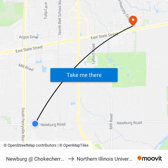 Newburg @ Chokecherry-Nec-Inbound to Northern Illinois University - Rockford map