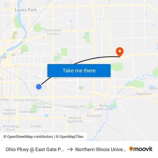Ohio Pkwy @ East Gate Pkwy-Sec-Inbound to Northern Illinois University - Rockford map