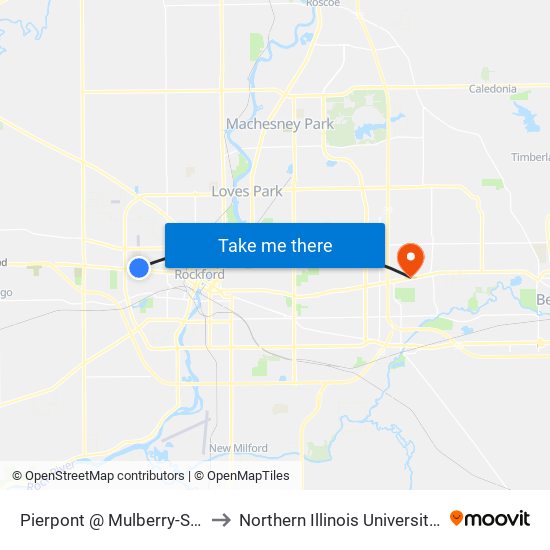 Pierpont @ Mulberry-Sec-Inbound to Northern Illinois University - Rockford map