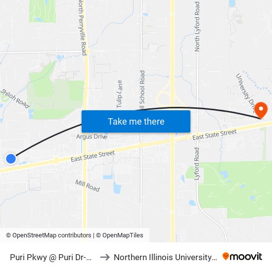 Puri Pkwy @ Puri Dr-N-Inbound to Northern Illinois University - Rockford map