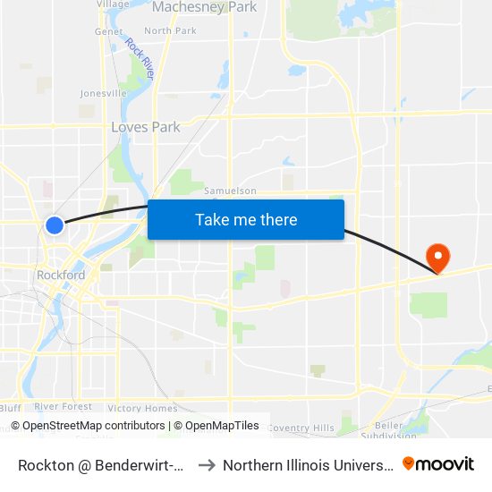 Rockton @ Benderwirt-Sec-Outbound to Northern Illinois University - Rockford map