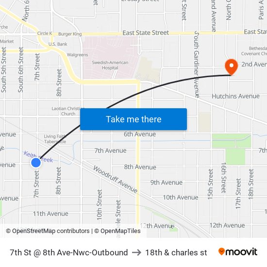 7th St @ 8th Ave-Nwc-Outbound to 18th & charles st map