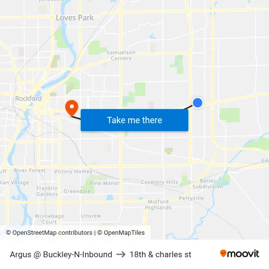 Argus @ Buckley-N-Inbound to 18th & charles st map