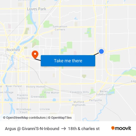 Argus @ Givanni'S-N-Inbound to 18th & charles st map