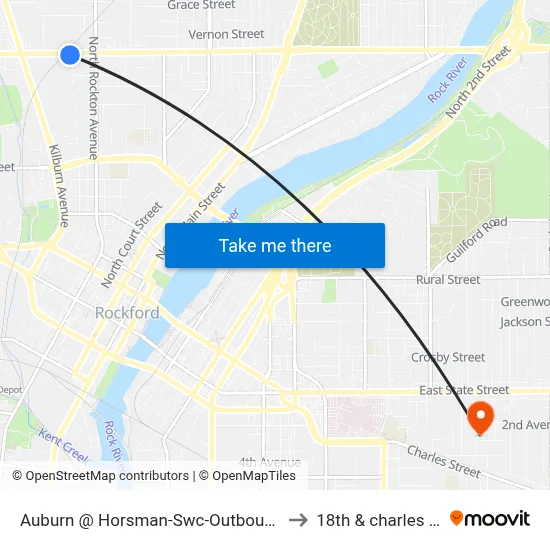 Auburn @ Horsman-Swc-Outbound to 18th & charles st map