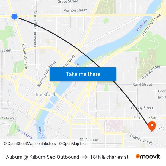 Auburn @ Kilburn-Sec-Outbound to 18th & charles st map