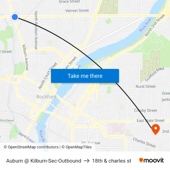 Auburn @ Kilburn-Sec-Outbound to 18th & charles st map