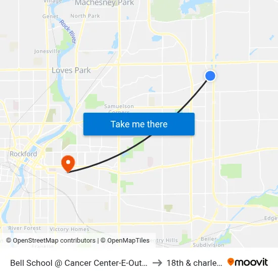 Bell School @ Cancer Center-E-Outbound to 18th & charles st map