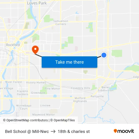 Bell School @ Mill-Nwc to 18th & charles st map