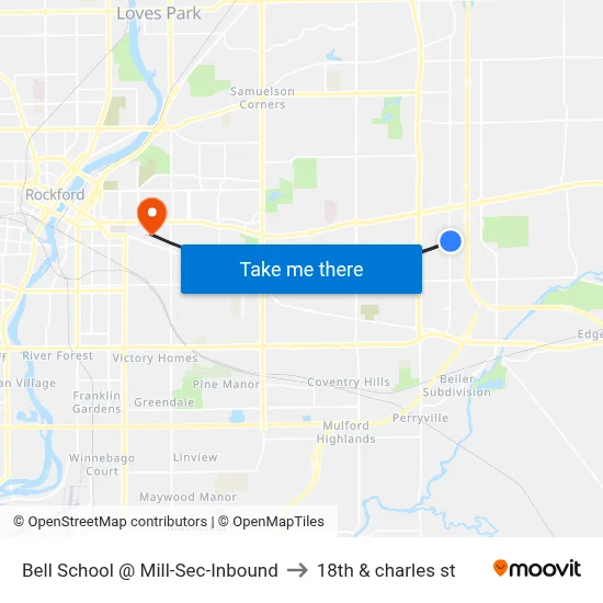 Bell School @ Mill-Sec-Inbound to 18th & charles st map