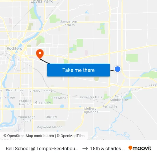 Bell School @ Temple-Sec-Inbound to 18th & charles st map