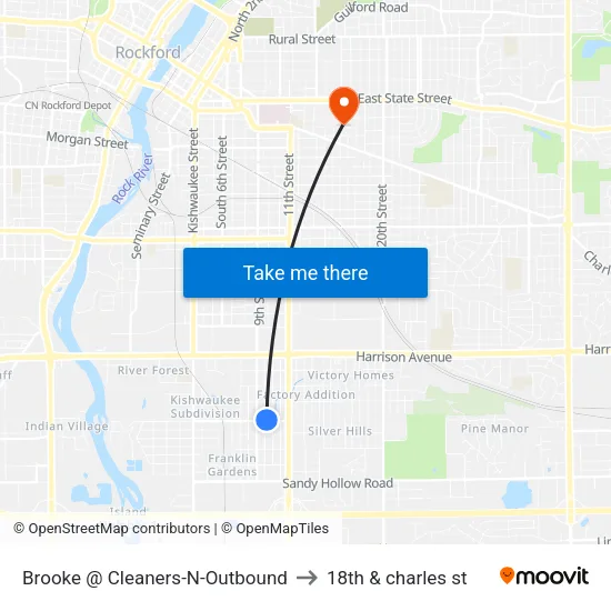 Brooke @ Cleaners-N-Outbound to 18th & charles st map