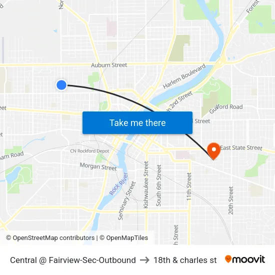 Central @ Fairview-Sec-Outbound to 18th & charles st map