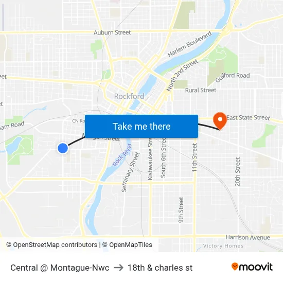 Central @ Montague-Nwc to 18th & charles st map