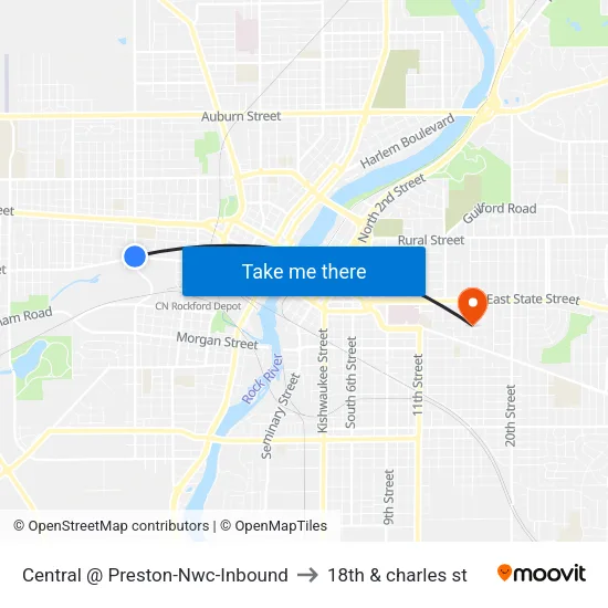 Central @ Preston-Nwc-Inbound to 18th & charles st map