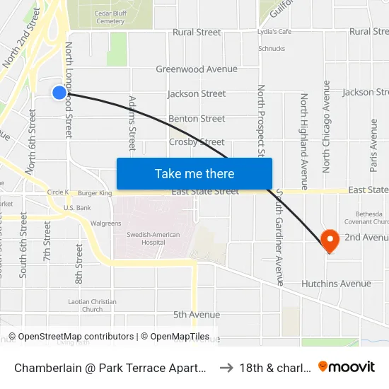 Chamberlain @ Park Terrace Apartments-Nwc to 18th & charles st map