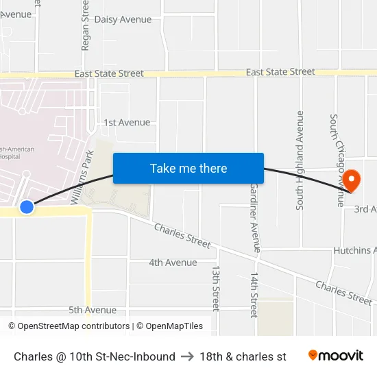 Charles @ 10th St-Nec-Inbound to 18th & charles st map