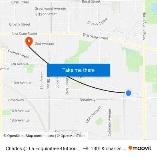Charles @ La Esquinita-S-Outbound to 18th & charles st map
