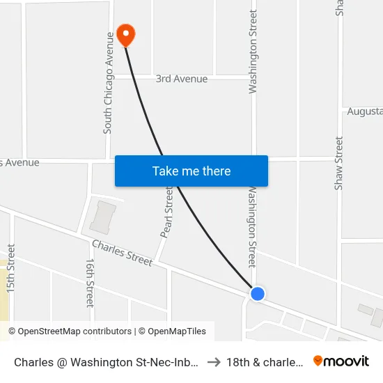 Charles @ Washington St-Nec-Inbound to 18th & charles st map
