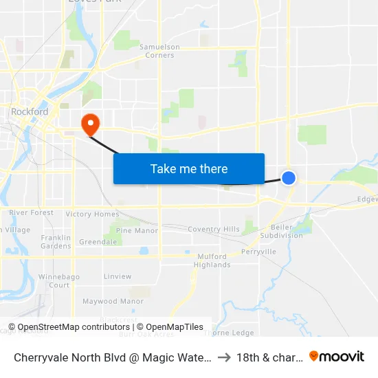Cherryvale North Blvd @ Magic Waters-E-Inbound to 18th & charles st map