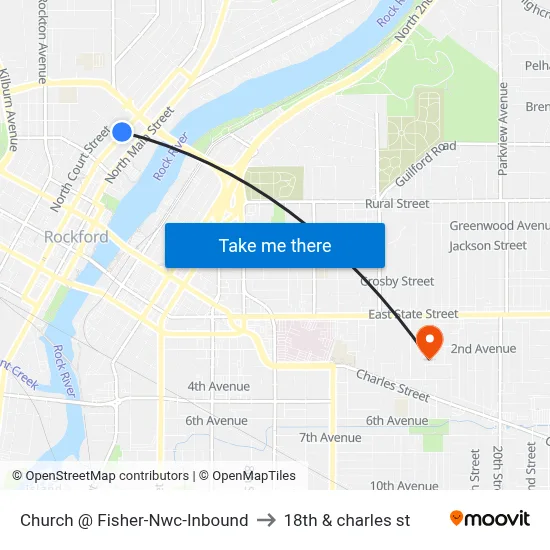 Church @ Fisher-Nwc-Inbound to 18th & charles st map