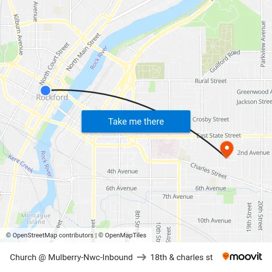 Church @ Mulberry-Nwc-Inbound to 18th & charles st map