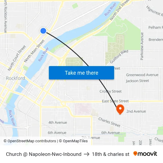 Church @ Napoleon-Nwc-Inbound to 18th & charles st map