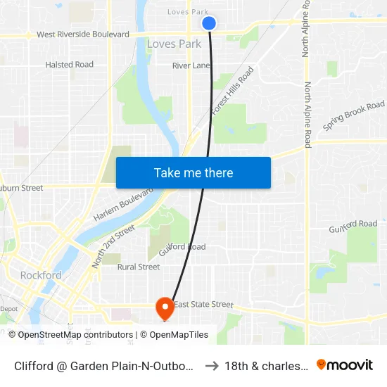 Clifford @ Garden Plain-N-Outbound to 18th & charles st map