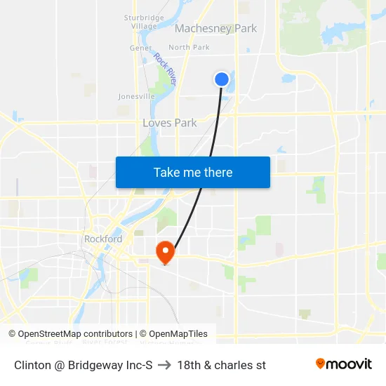 Clinton @ Bridgeway Inc-S to 18th & charles st map