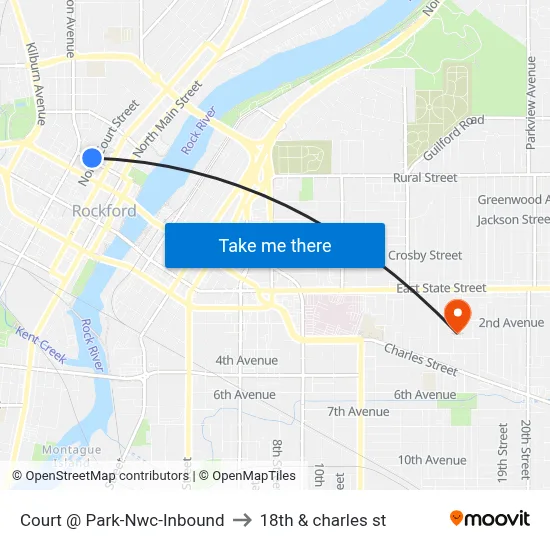 Court @ Park-Nwc-Inbound to 18th & charles st map