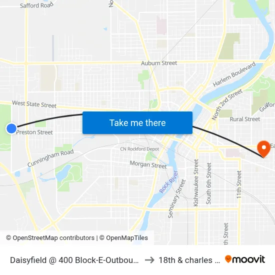 Daisyfield @ 400 Block-E-Outbound to 18th & charles st map