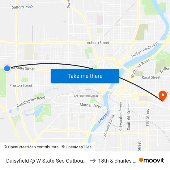 Daisyfield @ W State-Sec-Outbound to 18th & charles st map