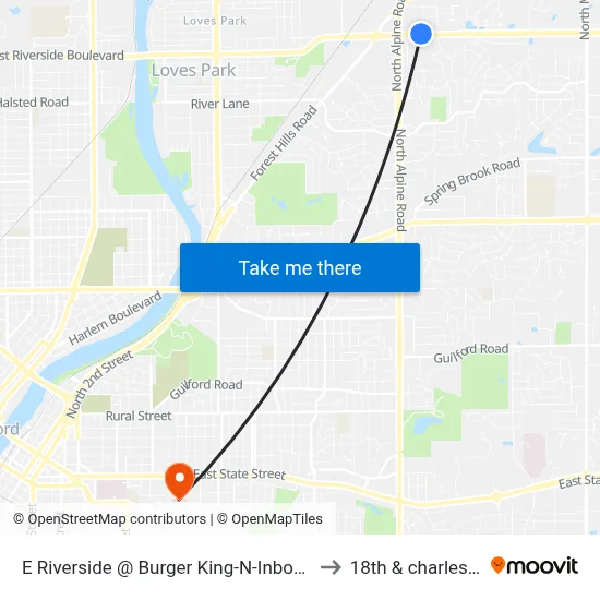 E Riverside @ Burger King-N-Inbound to 18th & charles st map