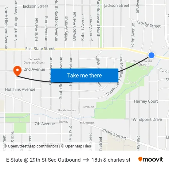 E State @ 29th St-Sec-Outbound to 18th & charles st map